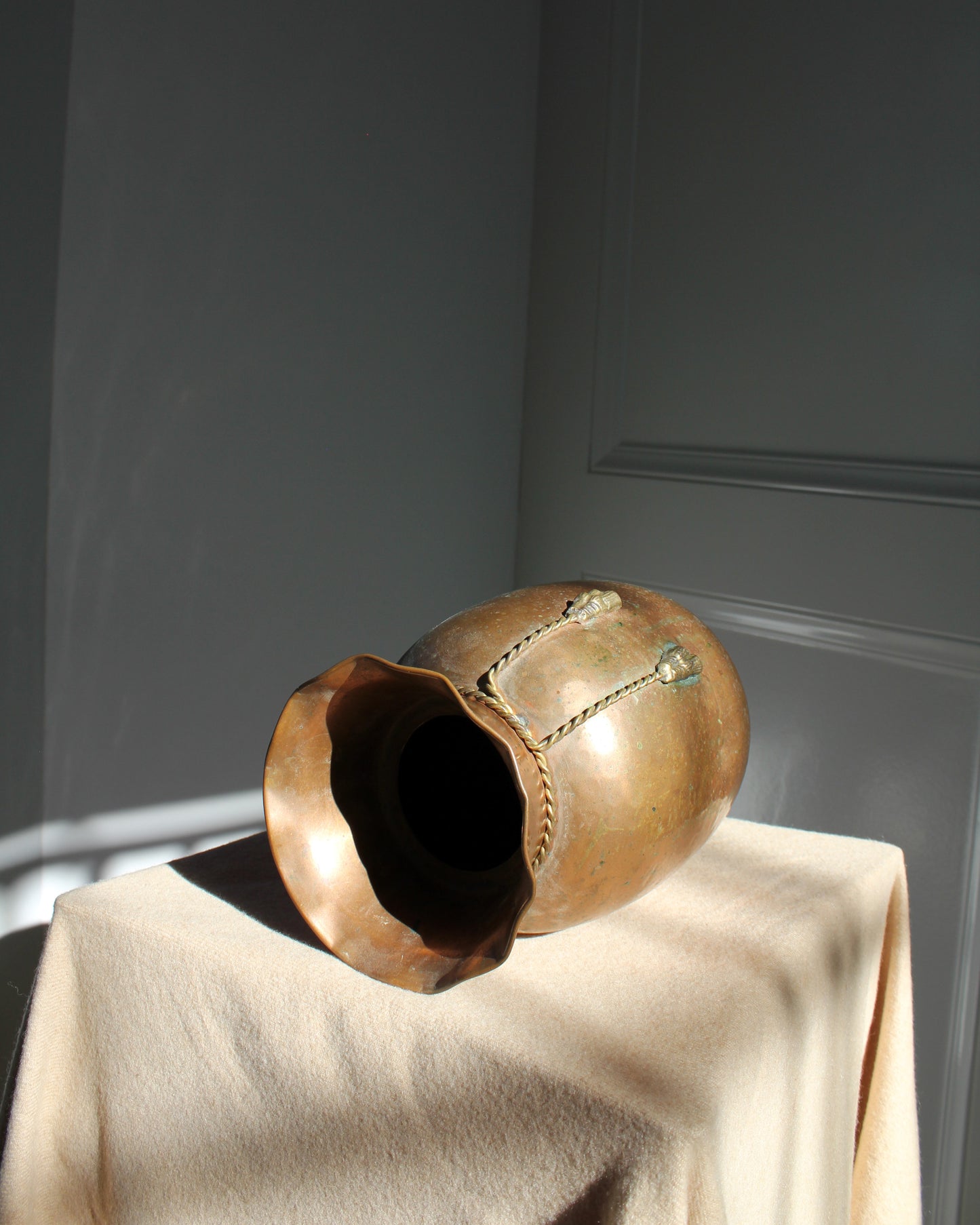 Brass Vase with Rope Detail