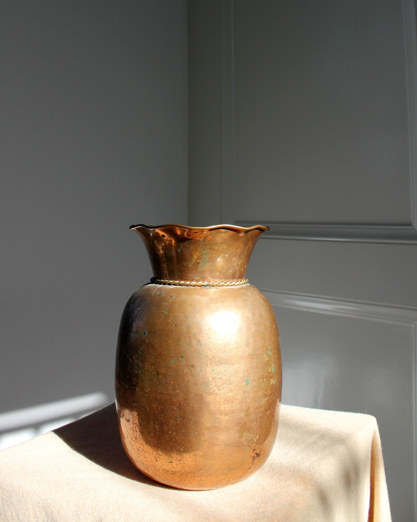 Brass Vase with Rope Detail