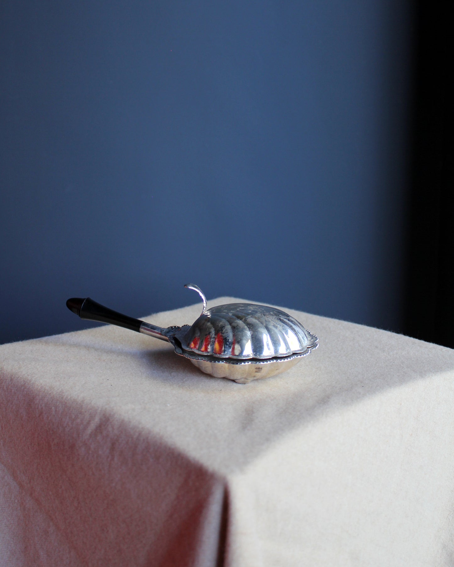 Vintage English Silver Shell Dish with Lid