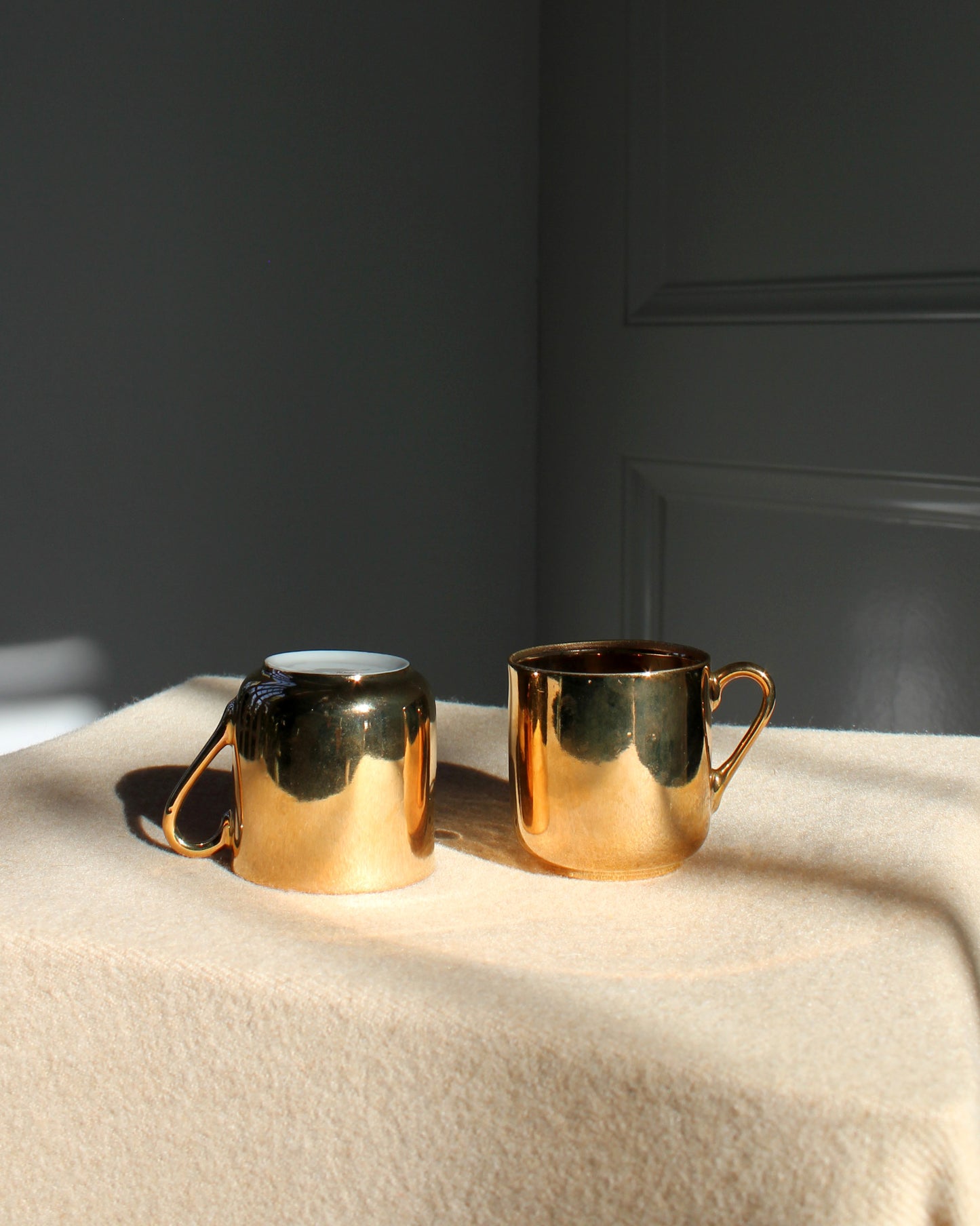 Copper Painted Coffee Cups, set of 2