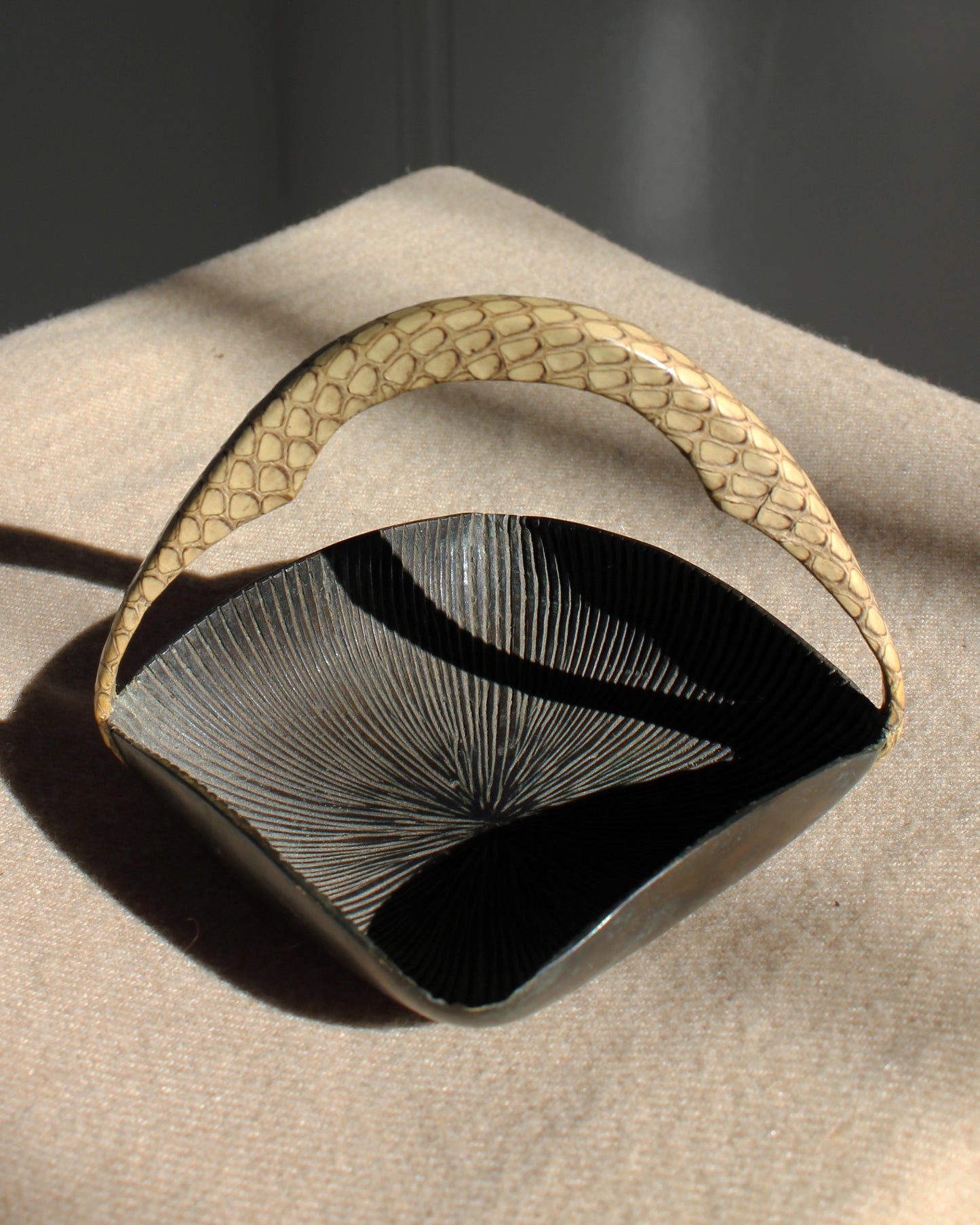 R & Y Augousti Snake Skin & Bronze Dish