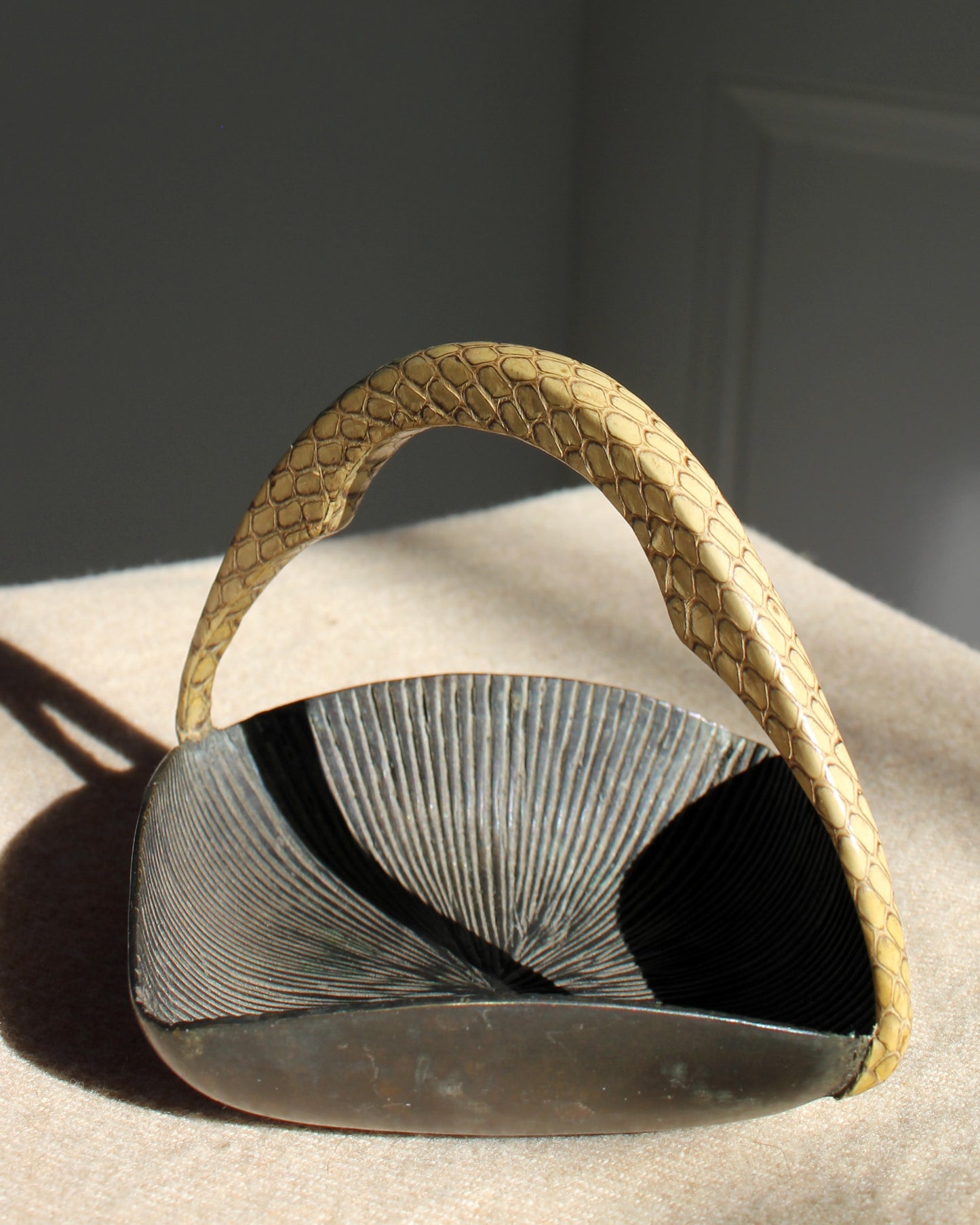 R & Y Augousti Snake Skin & Bronze Dish