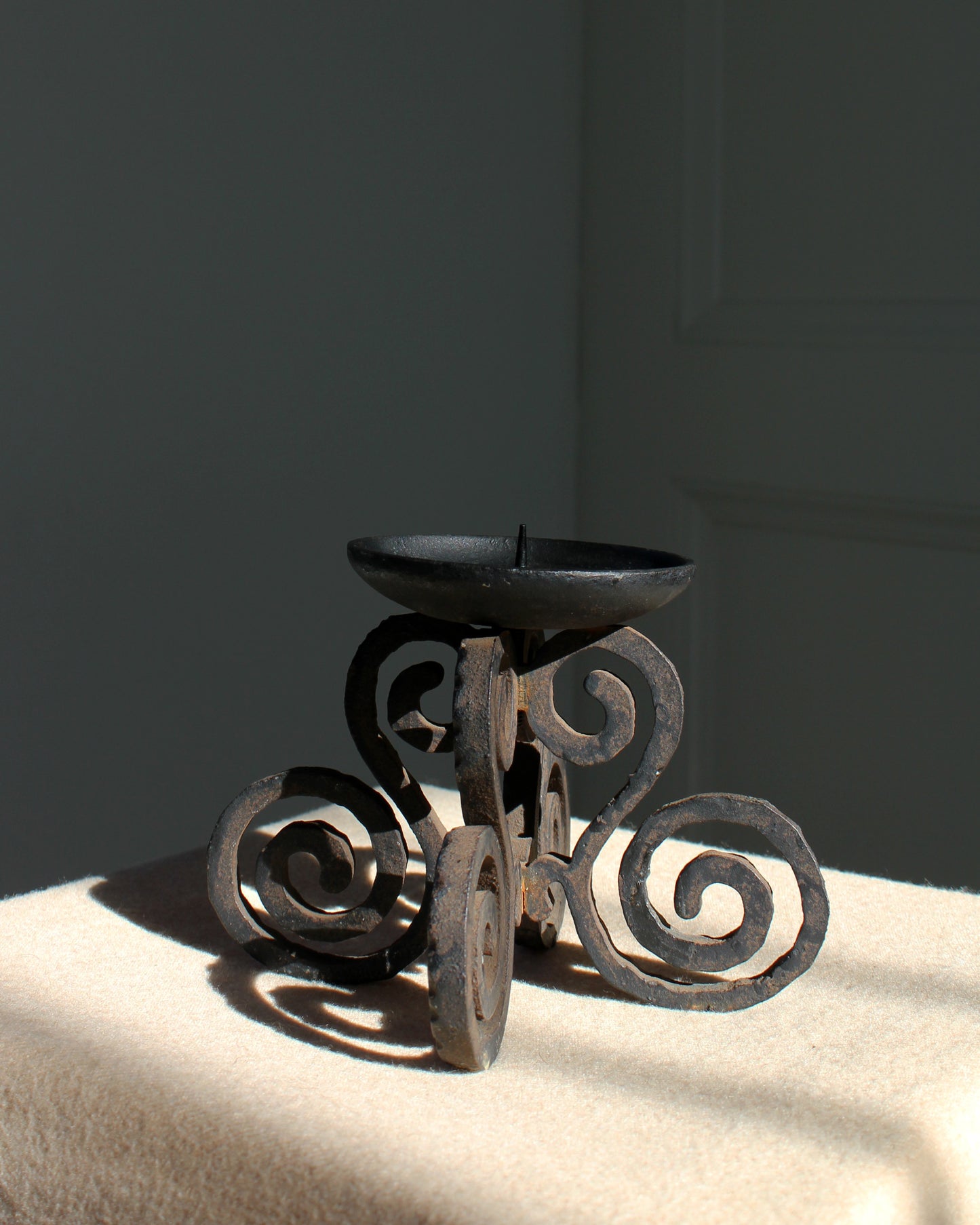 1920's Storybook Iron Swirl Candle Holder