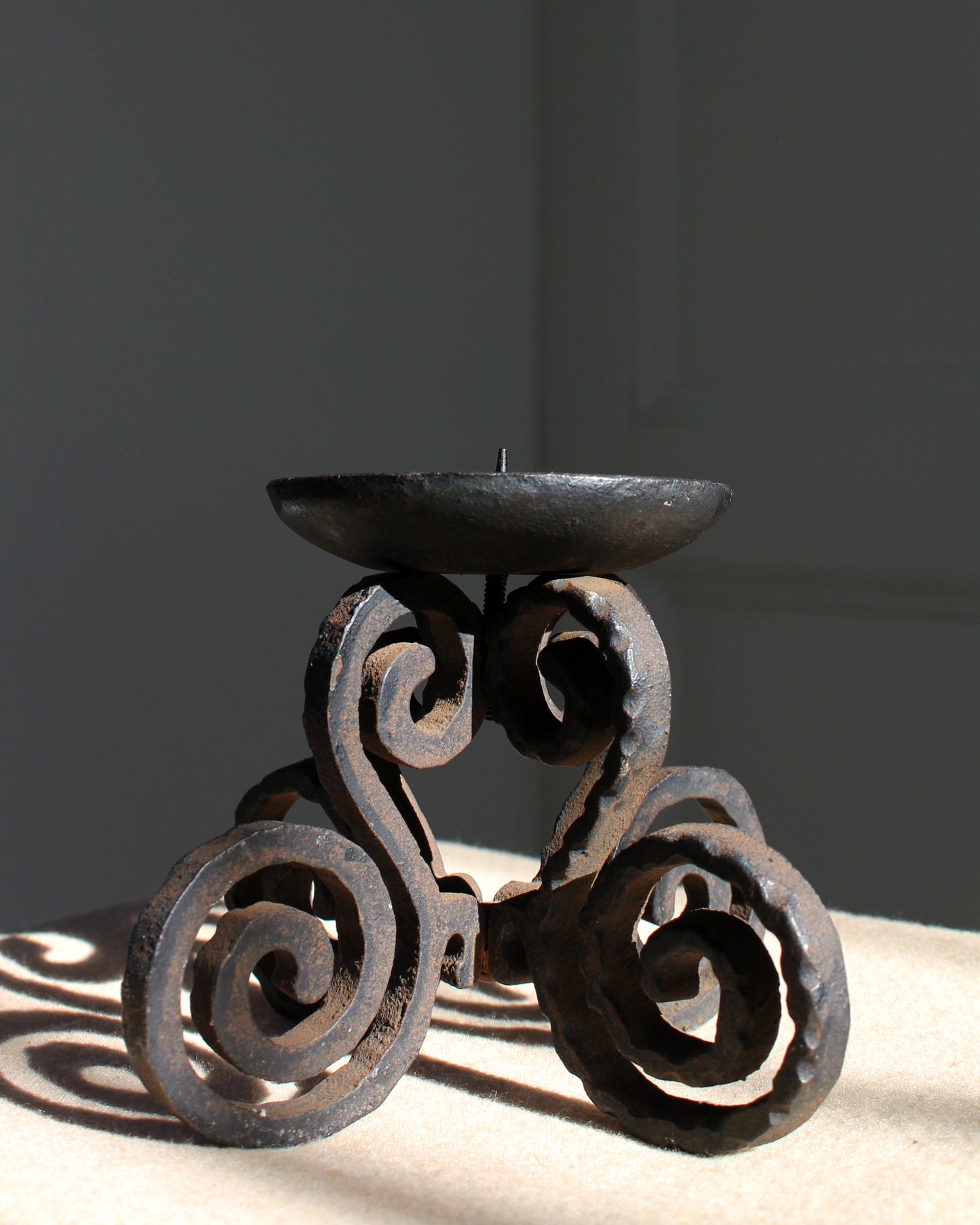 1920's Storybook Iron Swirl Candle Holder