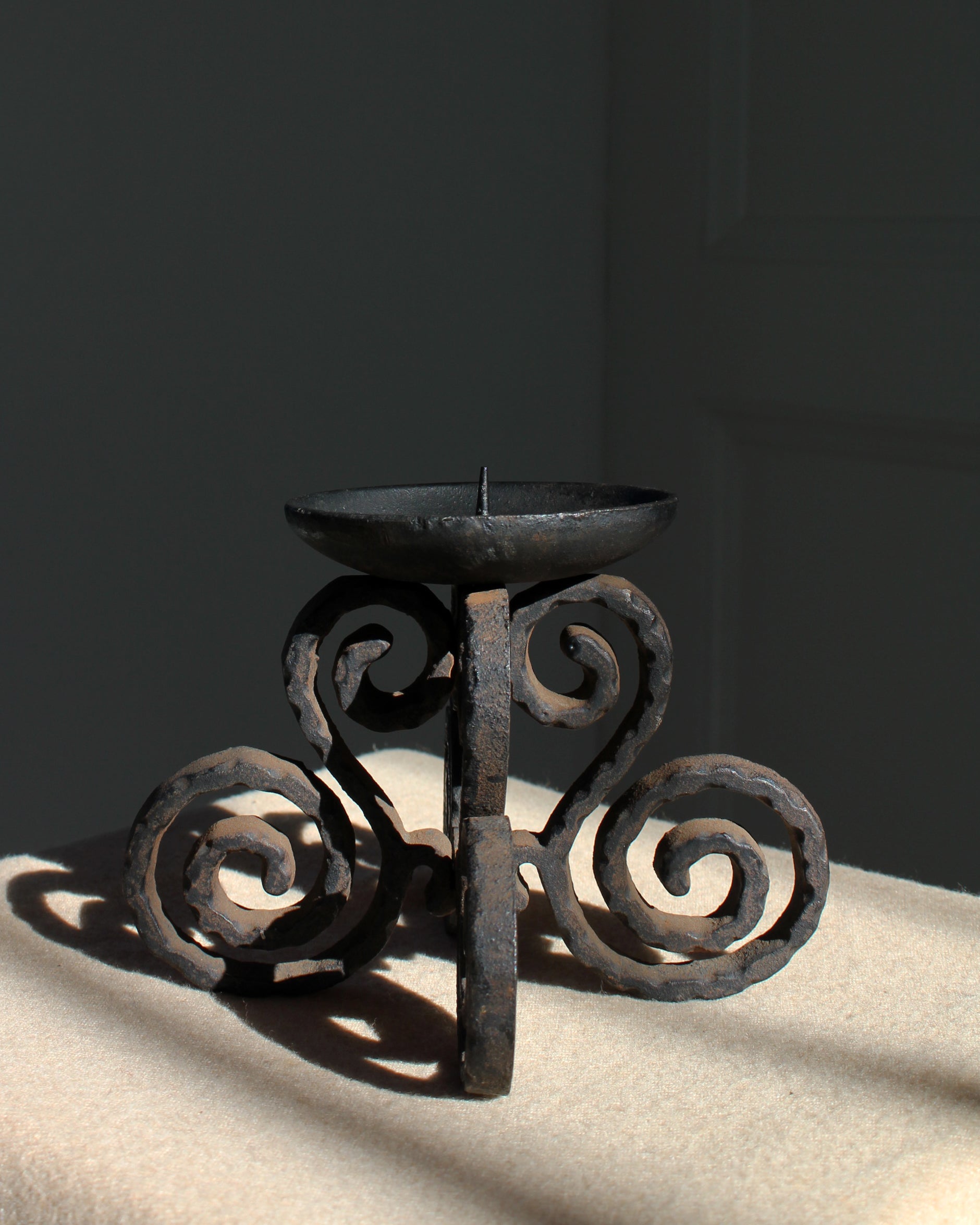 Vintage 1920's Storybook Iron Swirl Candle Holder