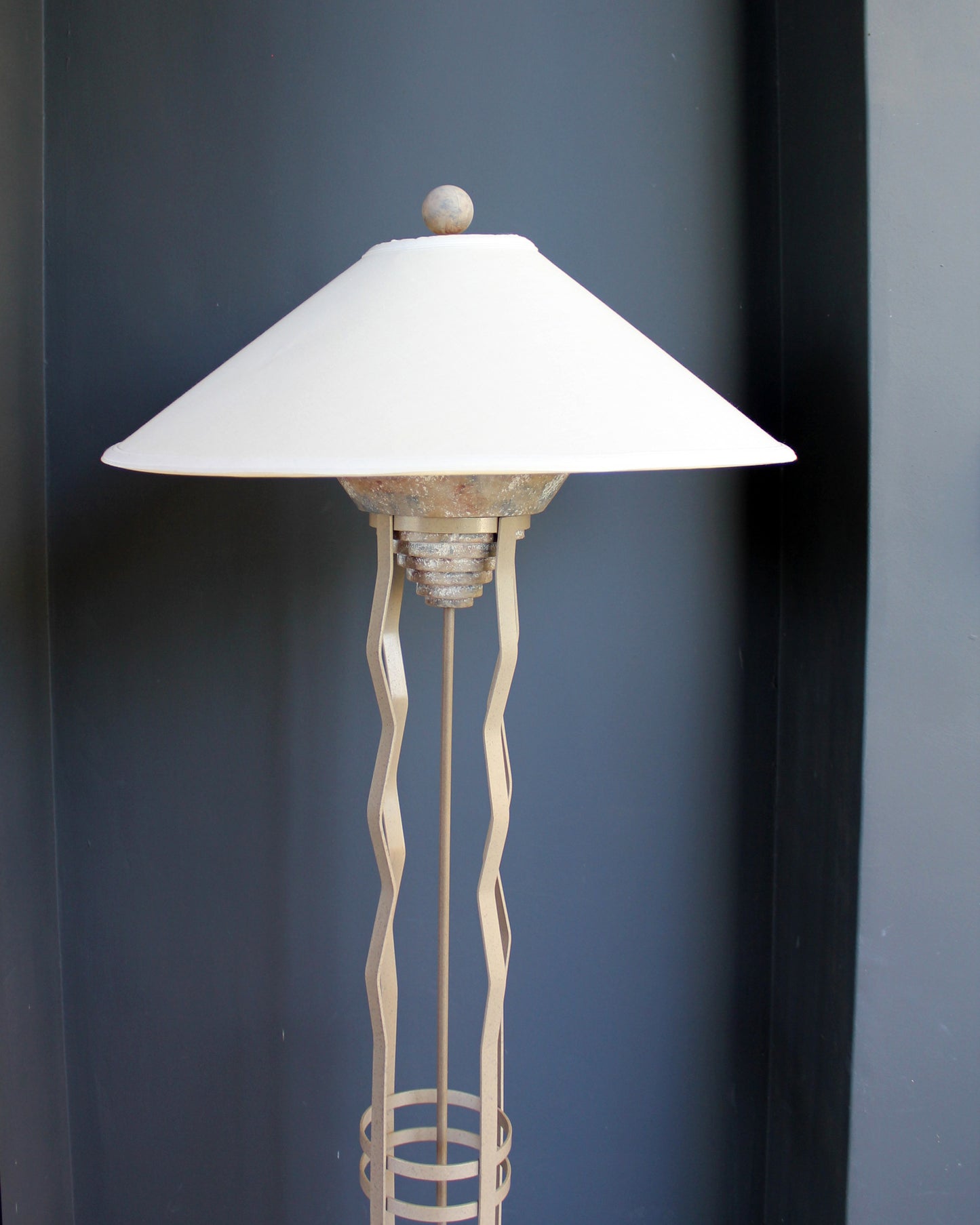 Postmodern Steel and Plaster Floor Lamp