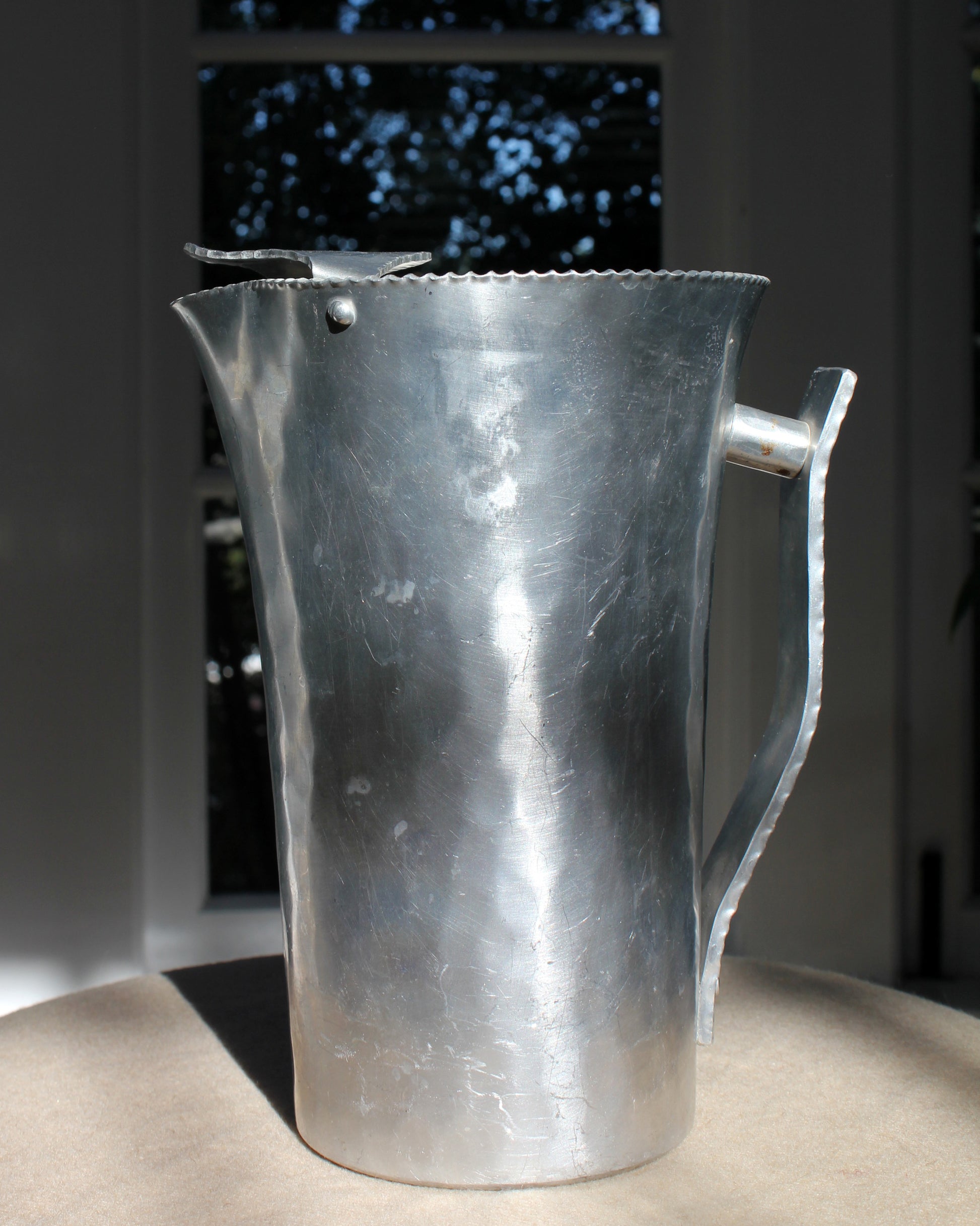 Vintage Aluminium Hammered Keystoneware Pitcher Jug Vase