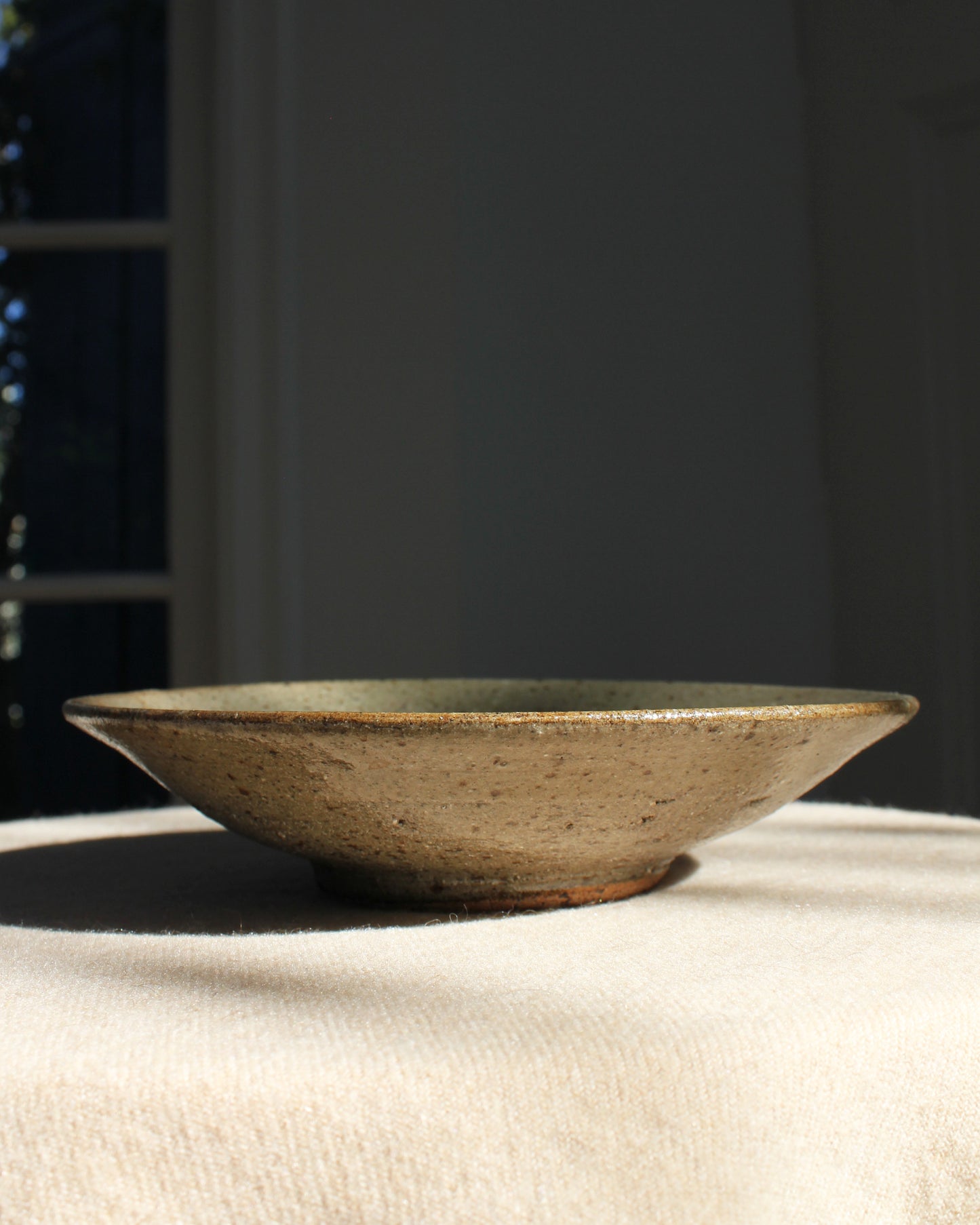 Japanese Spiral Stoneware Shallow Dish